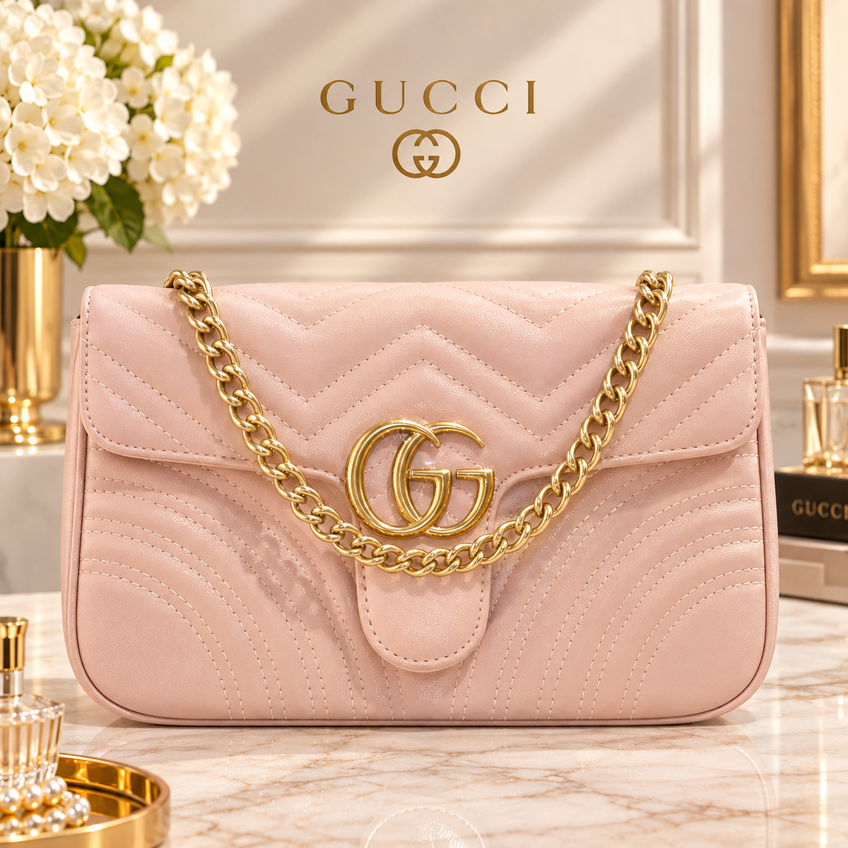 Gucci GG Marmont Matelassé Chain Shoulder Bag