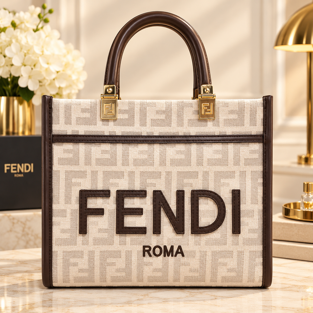 Fendi Roma Monogram Canvas Tote Bag