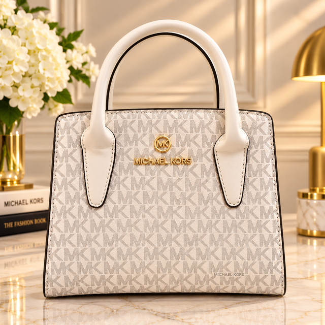 Michael Kors Signature MK Mini Tote Bag – Vanilla White