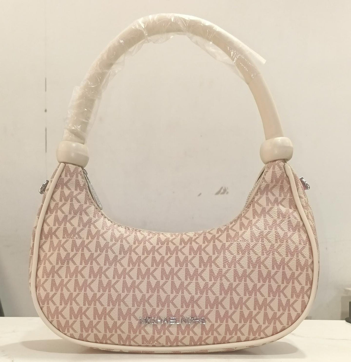 Michael Kors Signature Logo Hobo Shoulder Bag – Vanilla